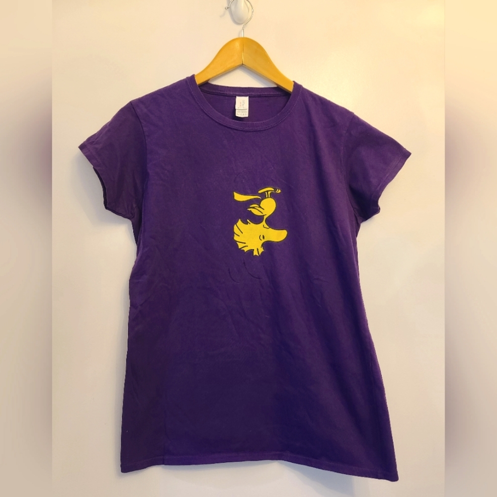 EUC Woodstock Peanuts Purple Ladies T-shirt